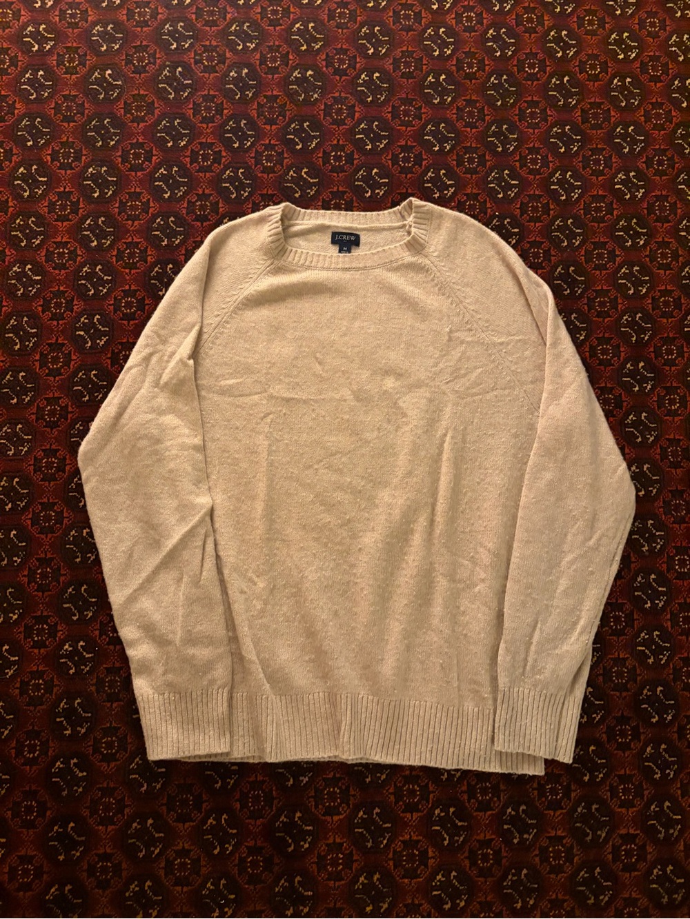 J. Crew Men's Light Cream Crewneck Sweater